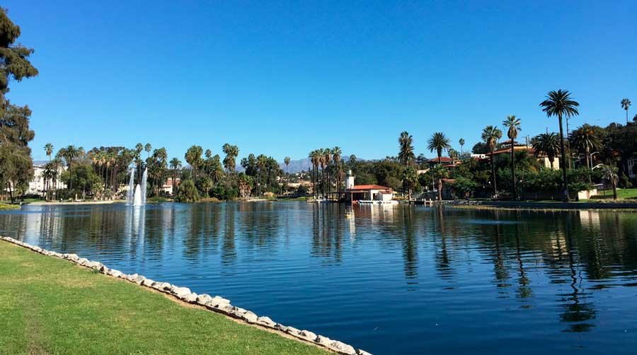 A lake under the clear blue sky in Chandler