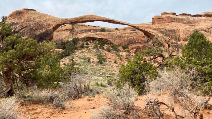 View of the landscape arch in Arches National Park