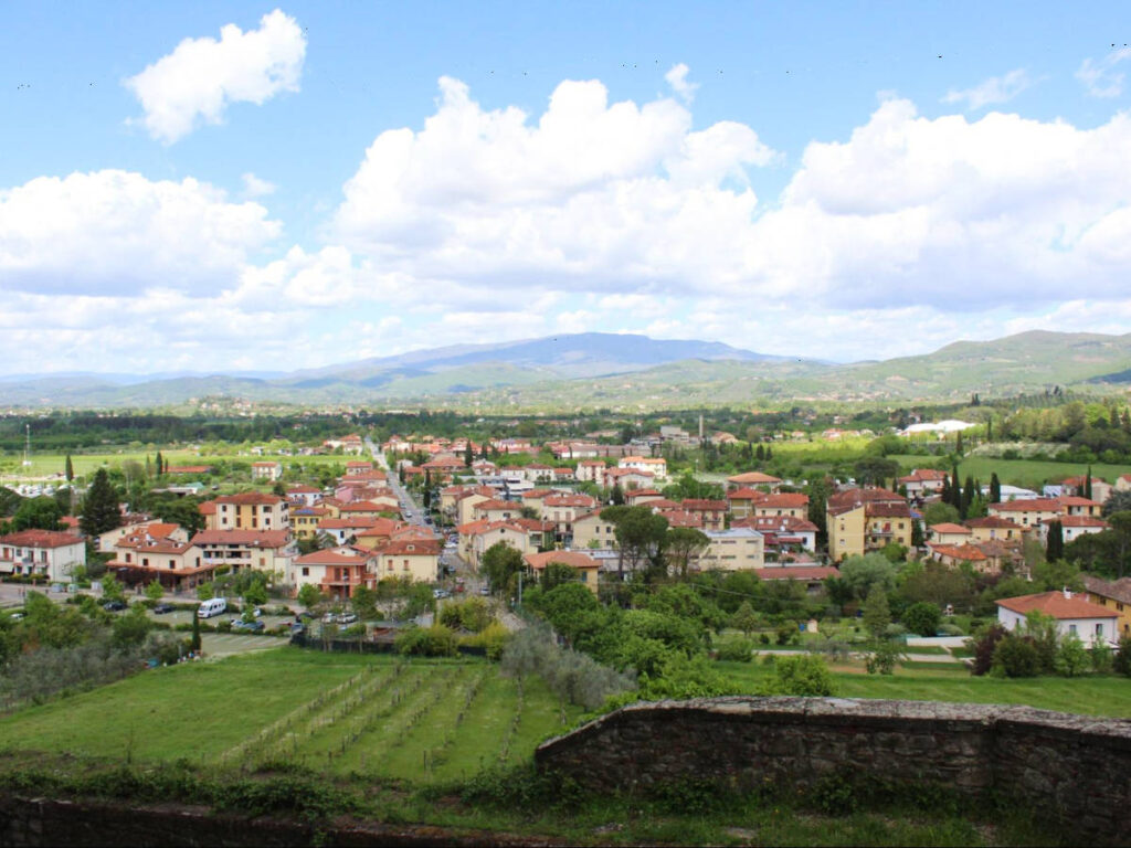 Panoramic view of the lush landscape and neighborhood in Tuscan