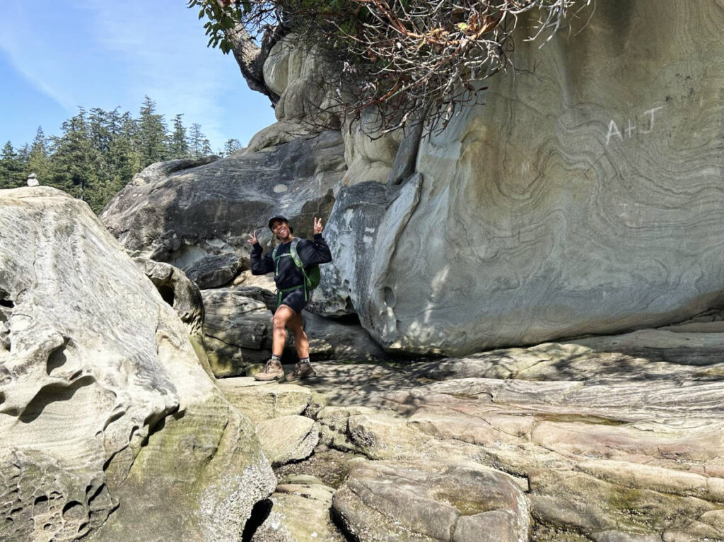 The author, Chelsea Booker posing for a photo at the Larrabee State Park