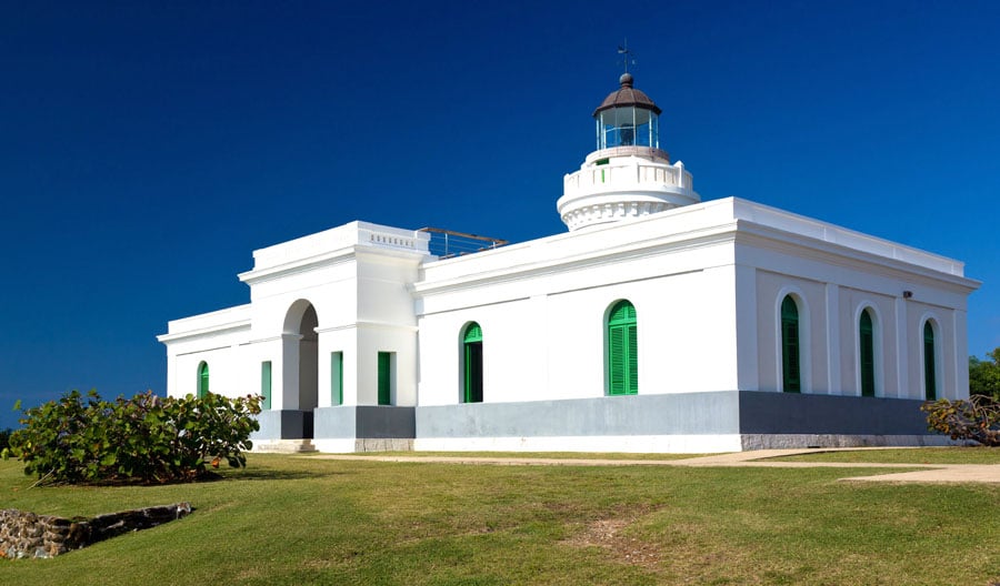 The Las Cabezas de San Juan Lighthouse and the clear blue sky