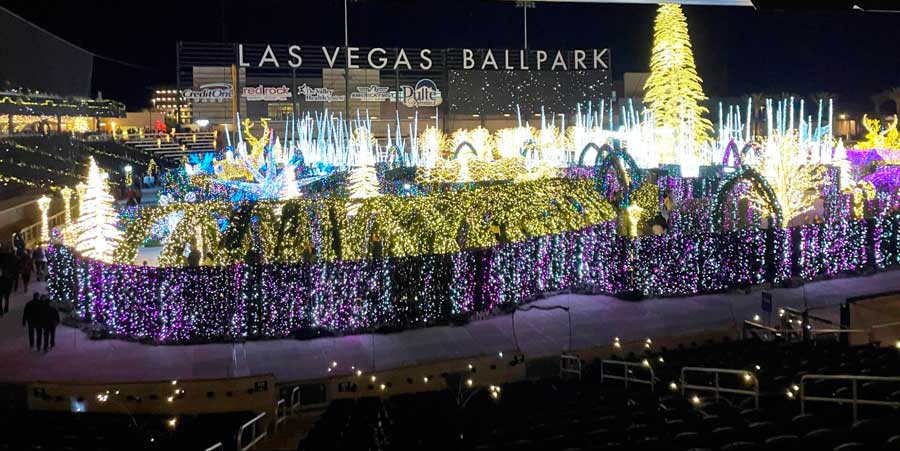 The Winter Wonderland in Las Vegas Ballpark at night