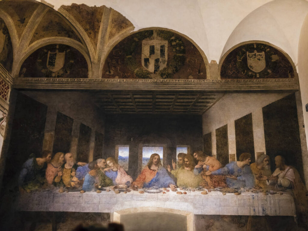 A framed painting of the Last Supper