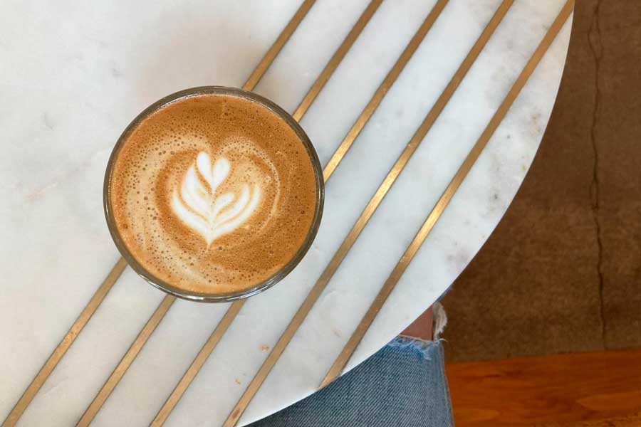 A cup of cortado at Dandy Lion Coffee Co.