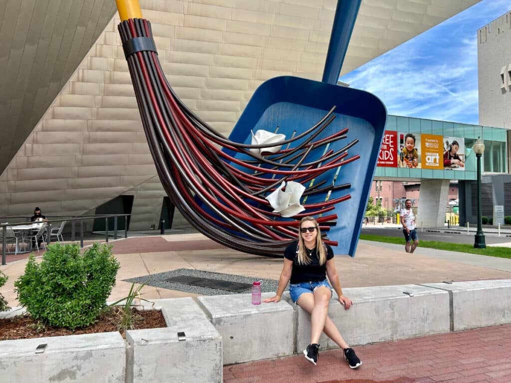 The author, Laura Falin posing for a photo at the Denver Art Museum