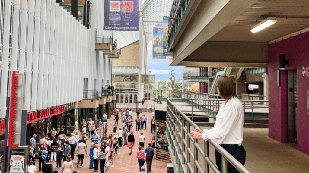 The author, Laura Falin at the Denver Center for the Performing Arts