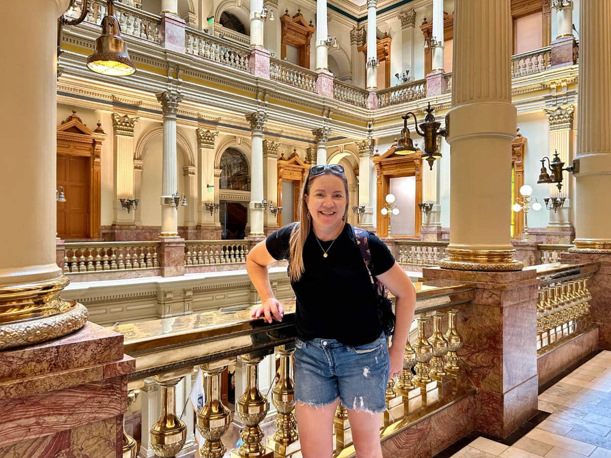 The author, Laura Falin inside the Denver’s State Capitol Building