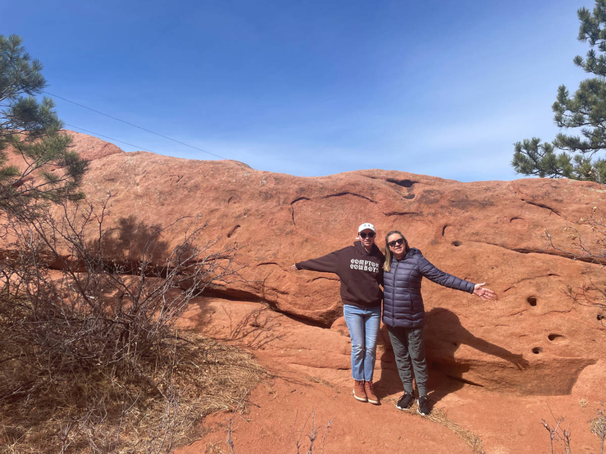 The author Laura Falin with her daughter at the Red Rock Canyon Open Space