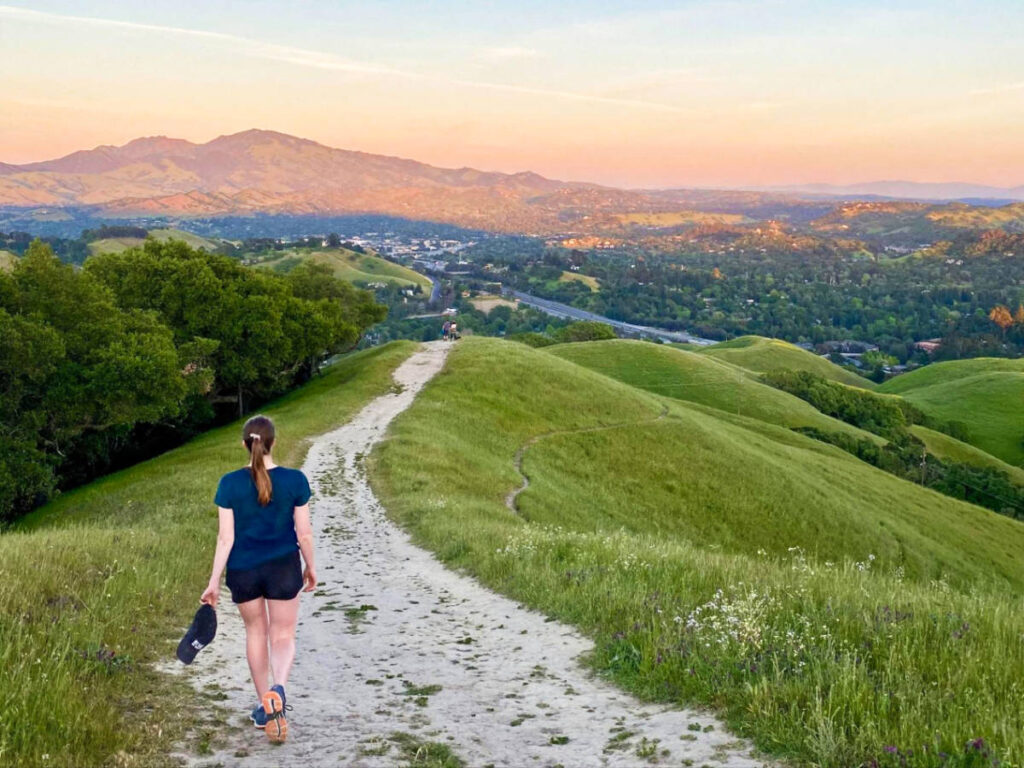 The author Laura MacFarland, hiking in the hills of Briones Regional Park