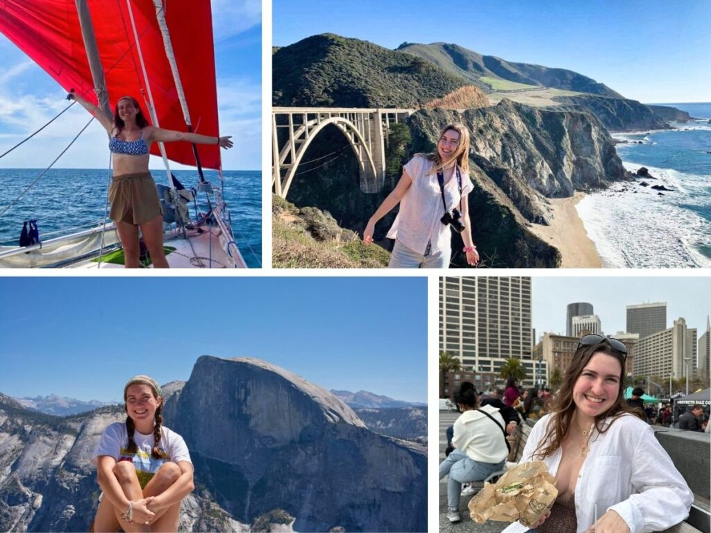 A photo collage of Laura McFarland
