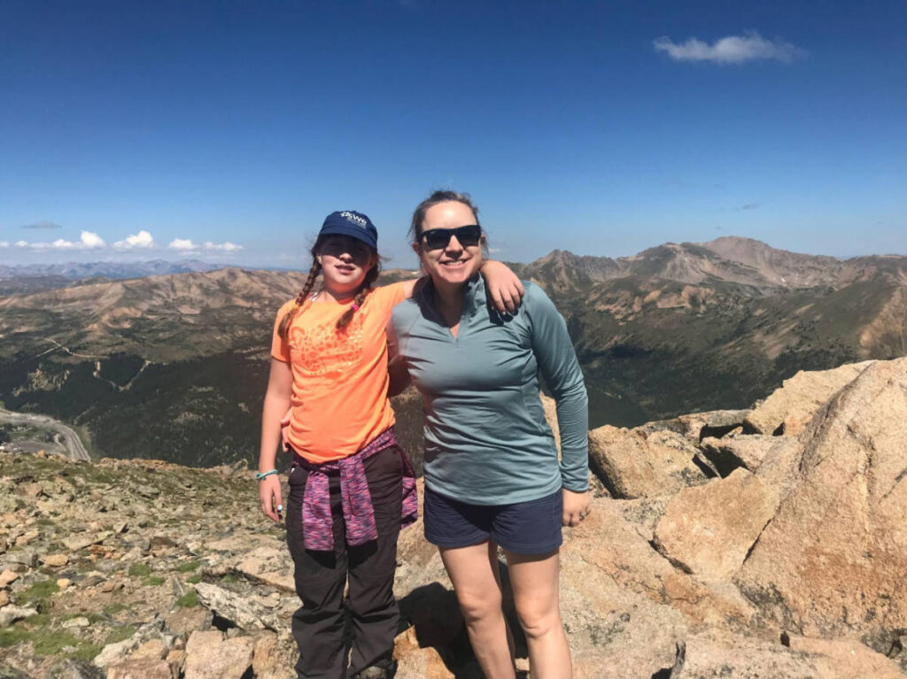 The author, Abigail Bliss with her daughter during a hike