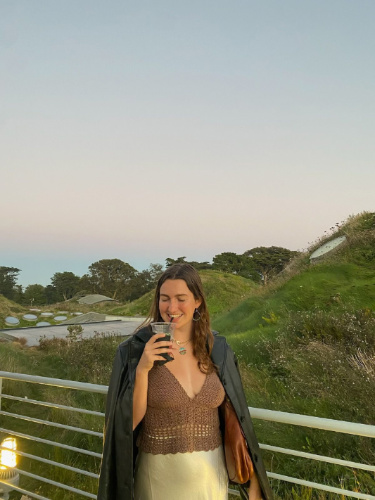 The author, Laura McFarland posing for a photo at the California Academy of Sciences