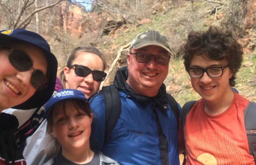 A family picture of the author during their hike