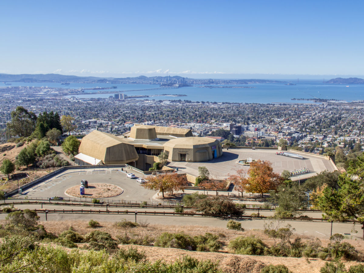 Overlooking view of the Lawrence Hall of Science in Berkeley, California
