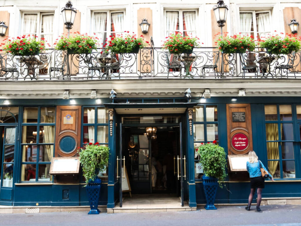 Exterior and entrance view of the Le Procope