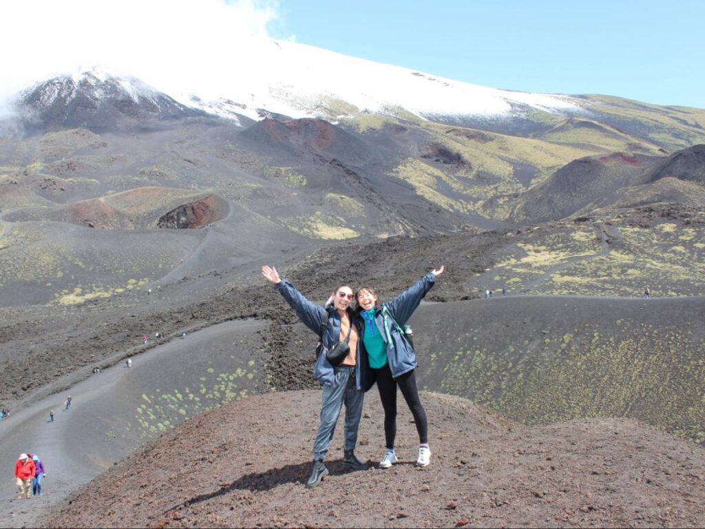 The author, Lea Rose Allbaugh with her friend posing for a photo in Mt. Etna