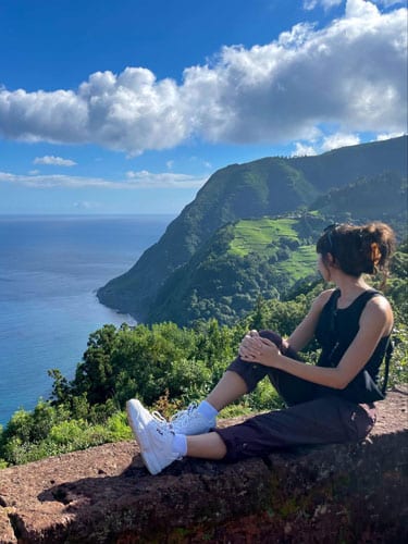 Lea Rose Allbaugh admiring the view in São Miguel Island, Azores, Portugal