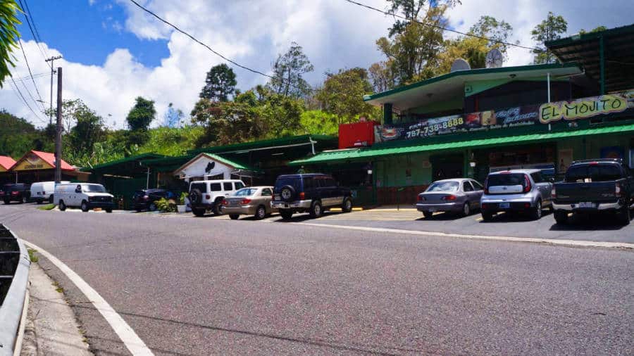 Exterior view of Lechonera El Mojito seen from across the road