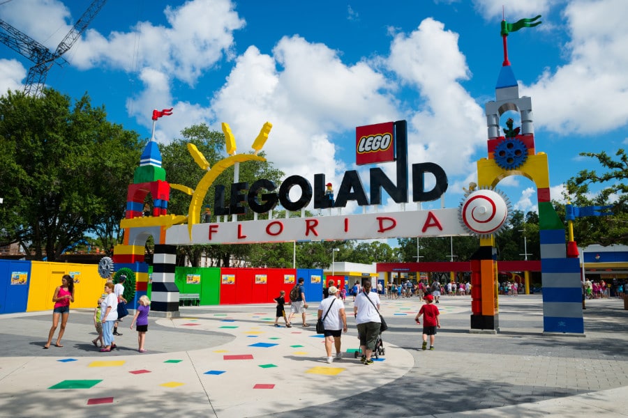 People at the entrance to Legoland Florida