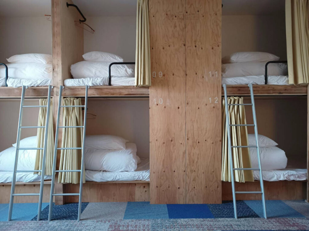 View if beds on the Lemonsea Onomichi hostel