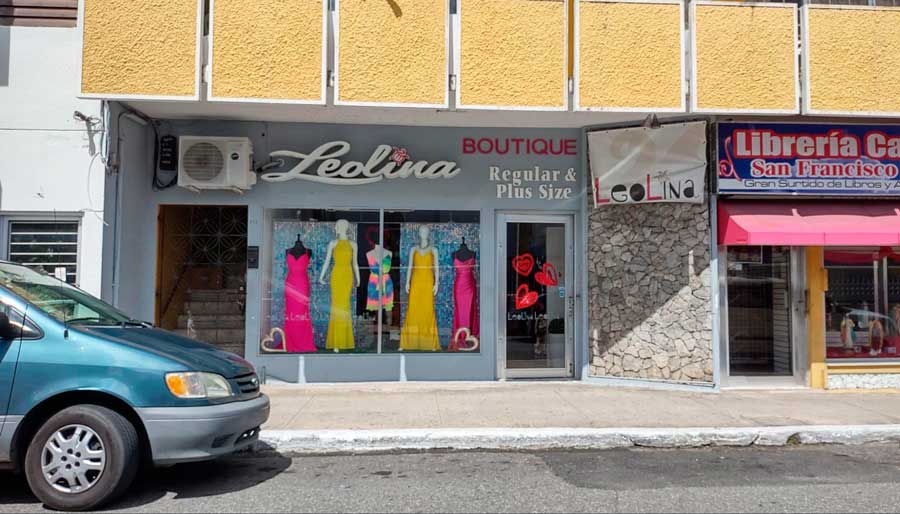 View of displayed dresses in Leolina Regular and Plus Size Boutique