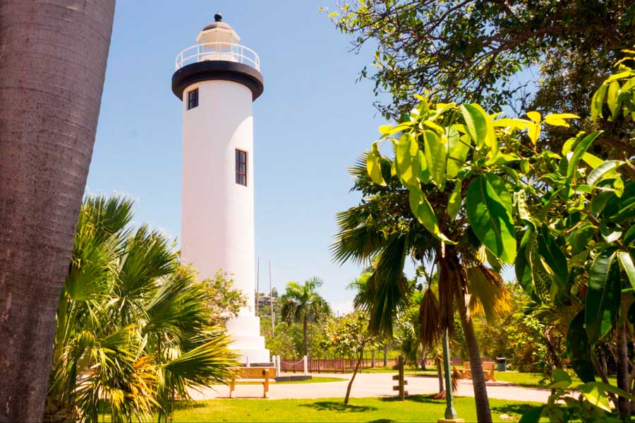 View of the lighthouse in Puntas during a sunny morning