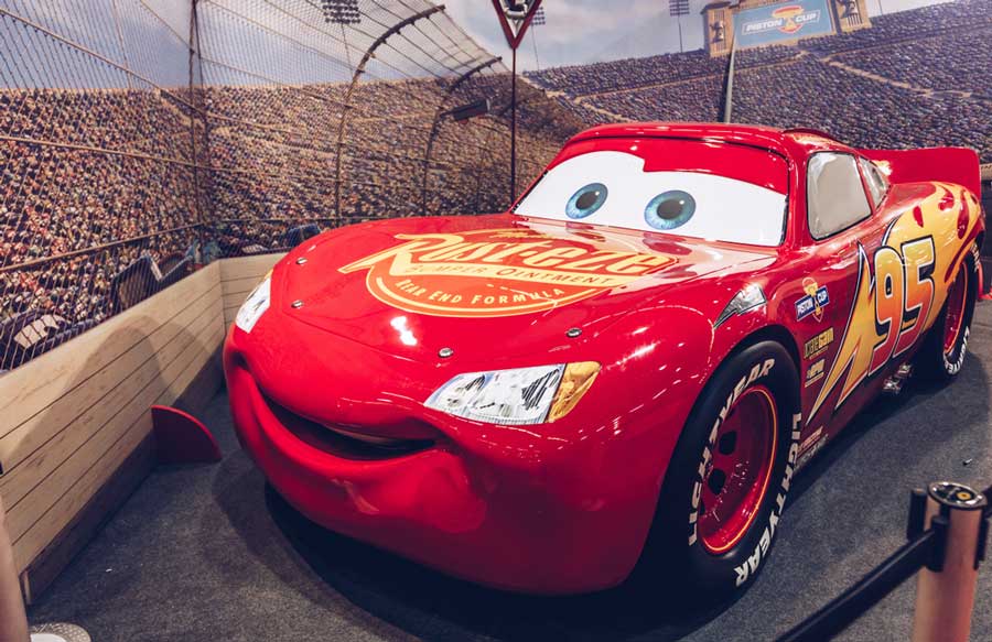 Lightning McQueen displayed in Disneyland
