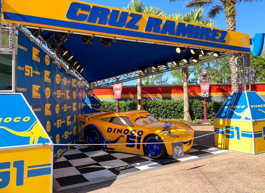 View of the Cruz Ramirez from the Cars in Lightning McQueen's Racing Academy