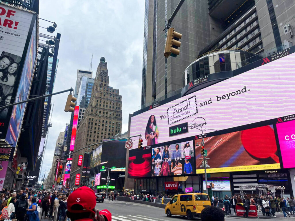 View of the LED lights around Times Square