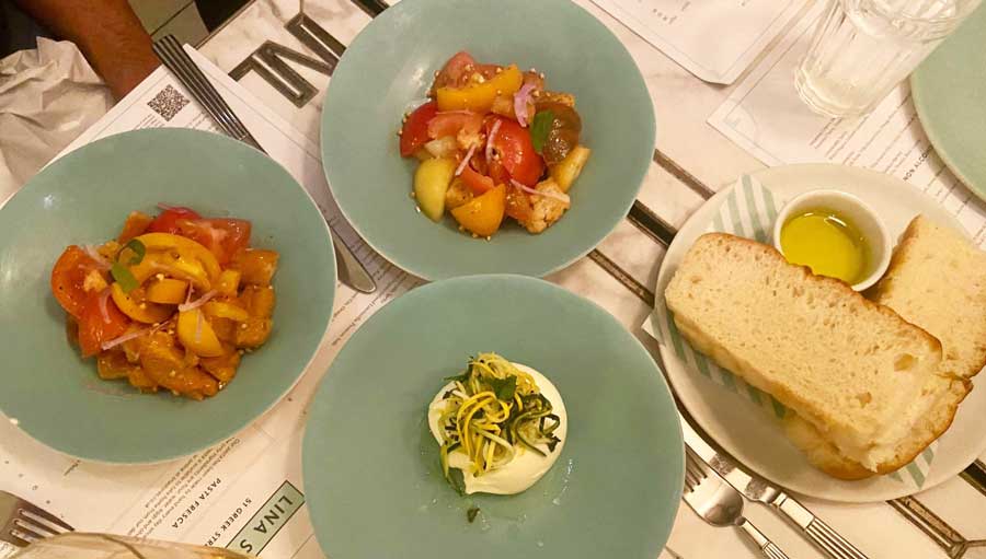 Italian appetizers served in Lina Stores