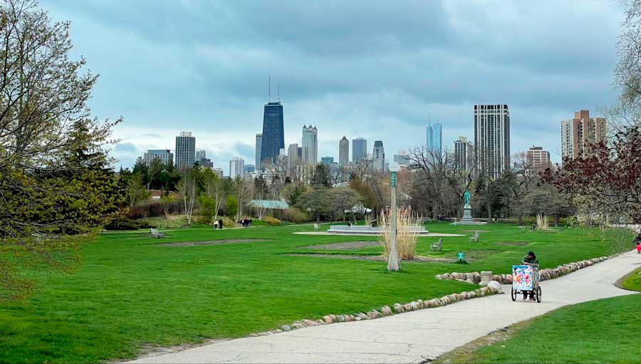 View of a greenscape in Lincoln Park