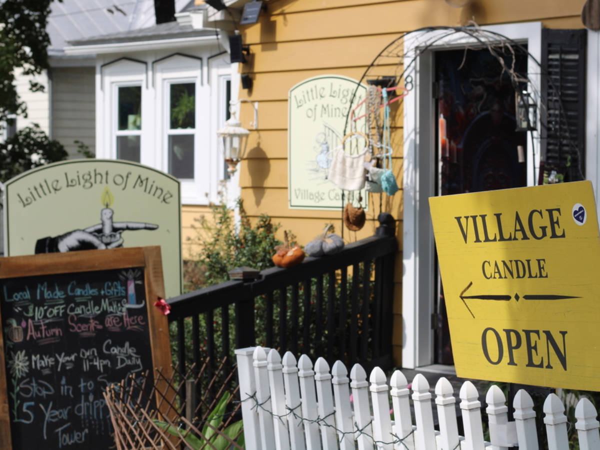 View at the entrance to Little Light of Mine Village Candle