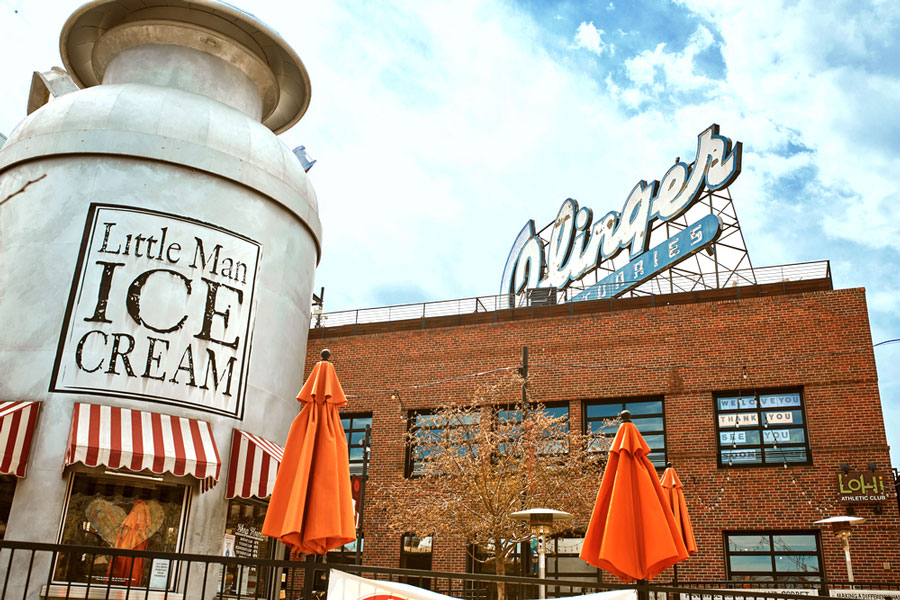 View of the Little Man Ice Cream shop from the outside