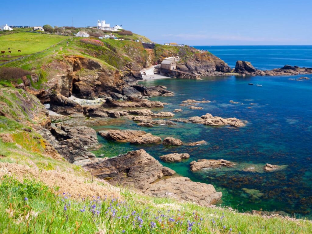 Panoramic view of the lush cliffside to Lizard Point