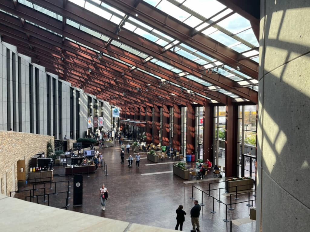 View of the lobby in Country Music Hall of Fame from above