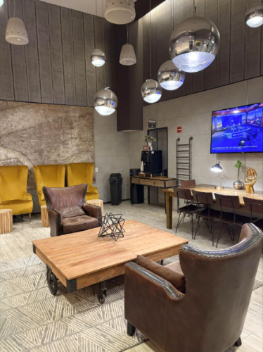 View of the front lobby of Ravel Hotel