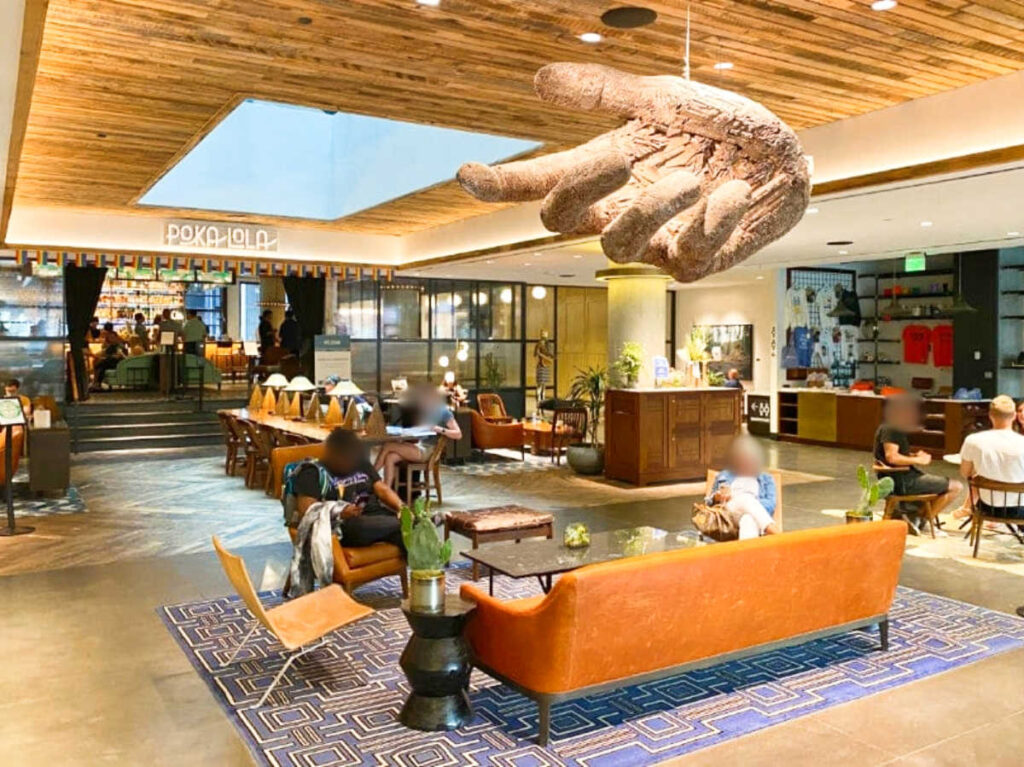 The lobby of The Maven at Dairy Block