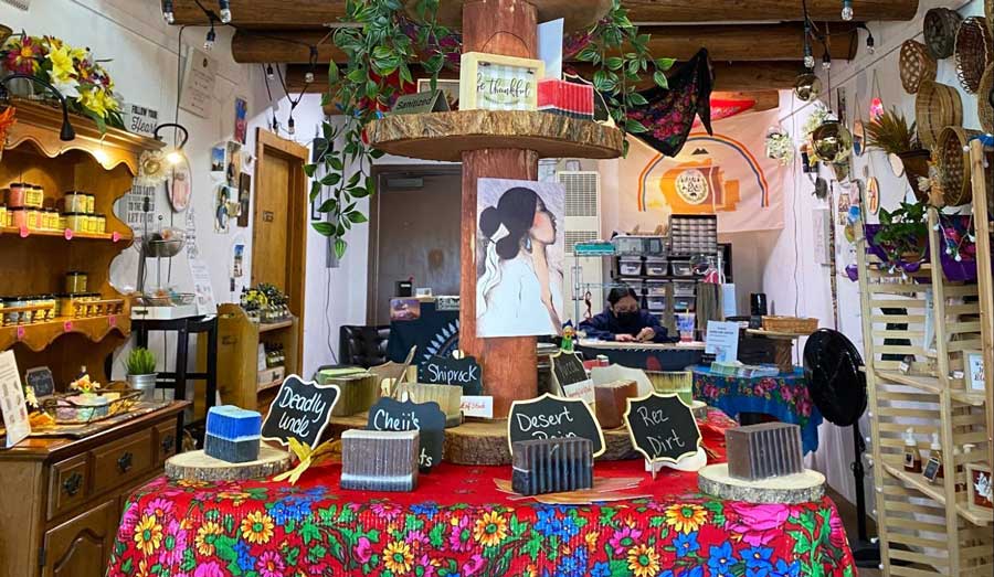 View inside a local handmade soap shop in Albuquerque Historic Old Town