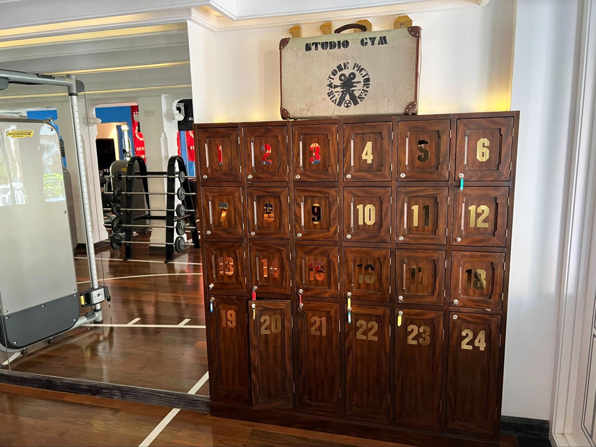 View of lockers inside the Department of Physical Education