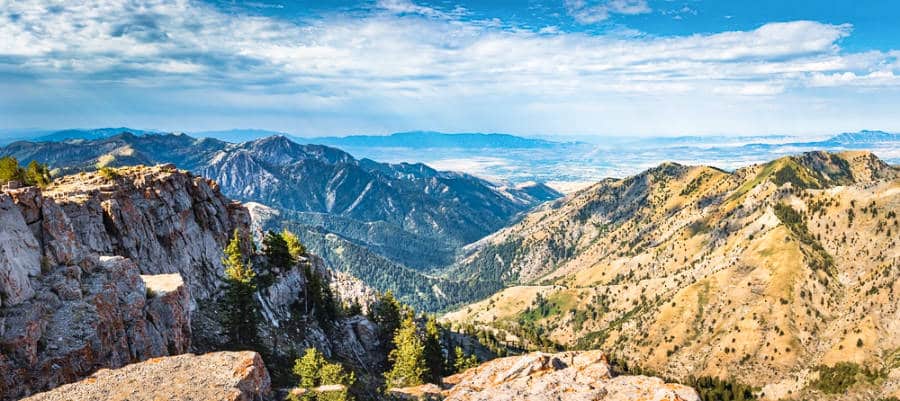 Scenic view from the top of Naomi Peak in Logan
