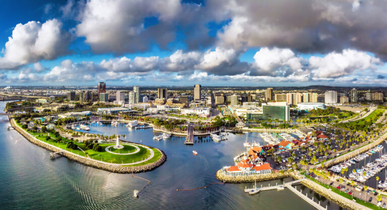 Aerial view of Long Beach, California