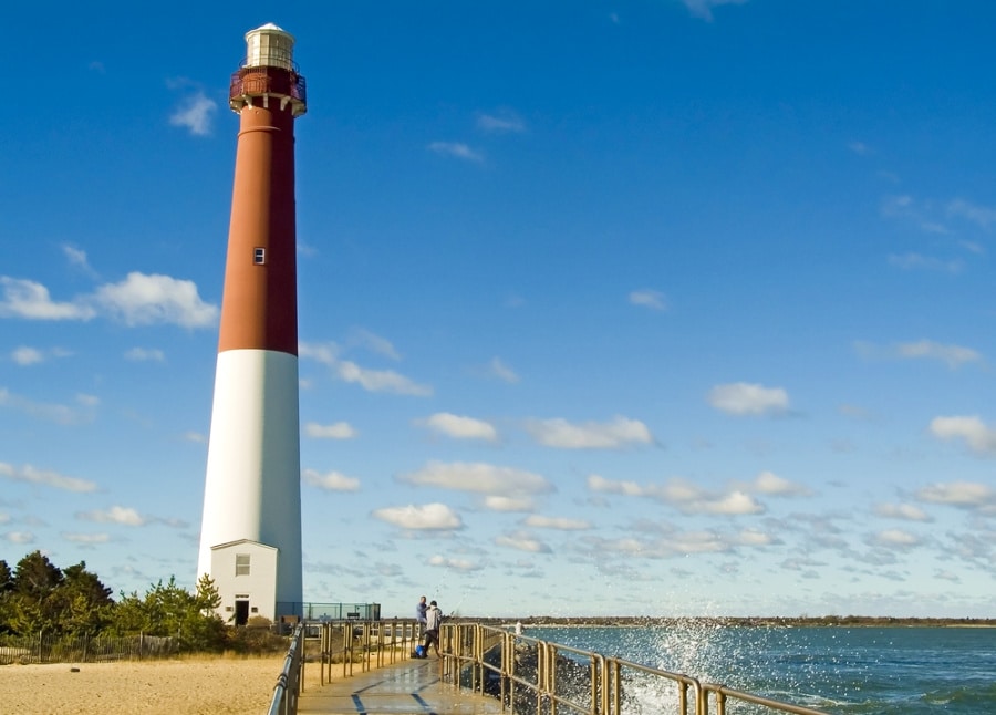The huge Barnegat lighthouse in Long Beach Island