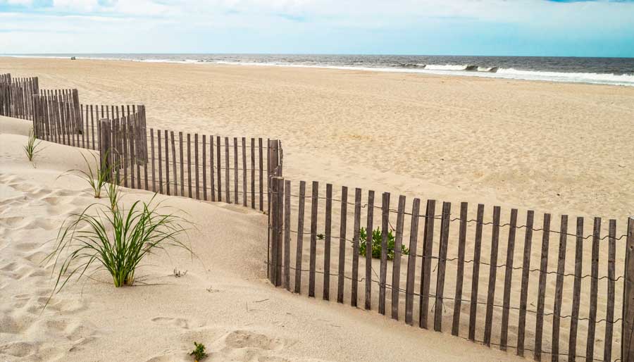View from the empty and quiet Long Beach Island in New Jersey