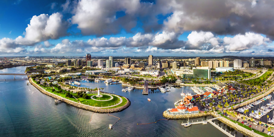 Aerial view of Long Beach