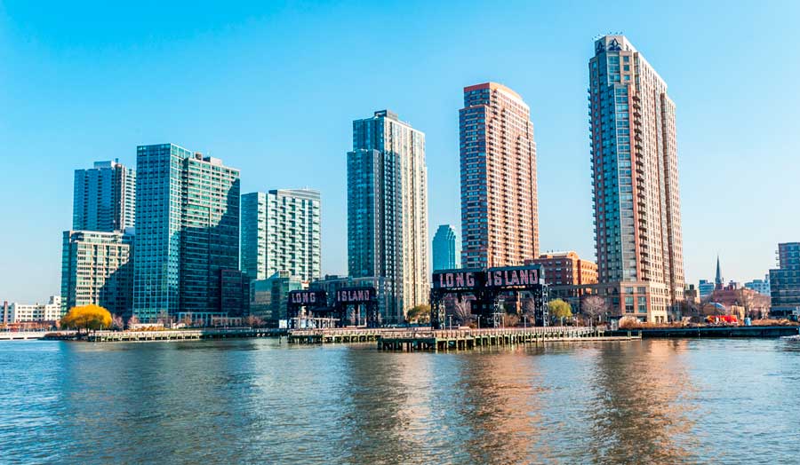 The Long Island Pier and skyscrapers
