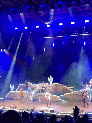 View of Lord Huron’s performance during the concert at Red Rocks