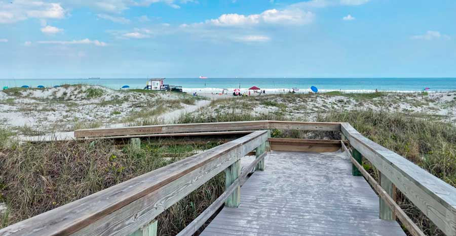View of a boardwalk at the Lori Wilson Park