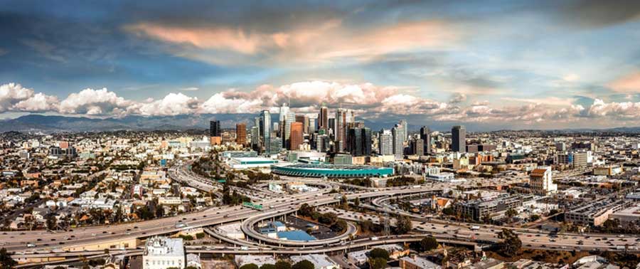 Aerial view of Downtown Los Angeles