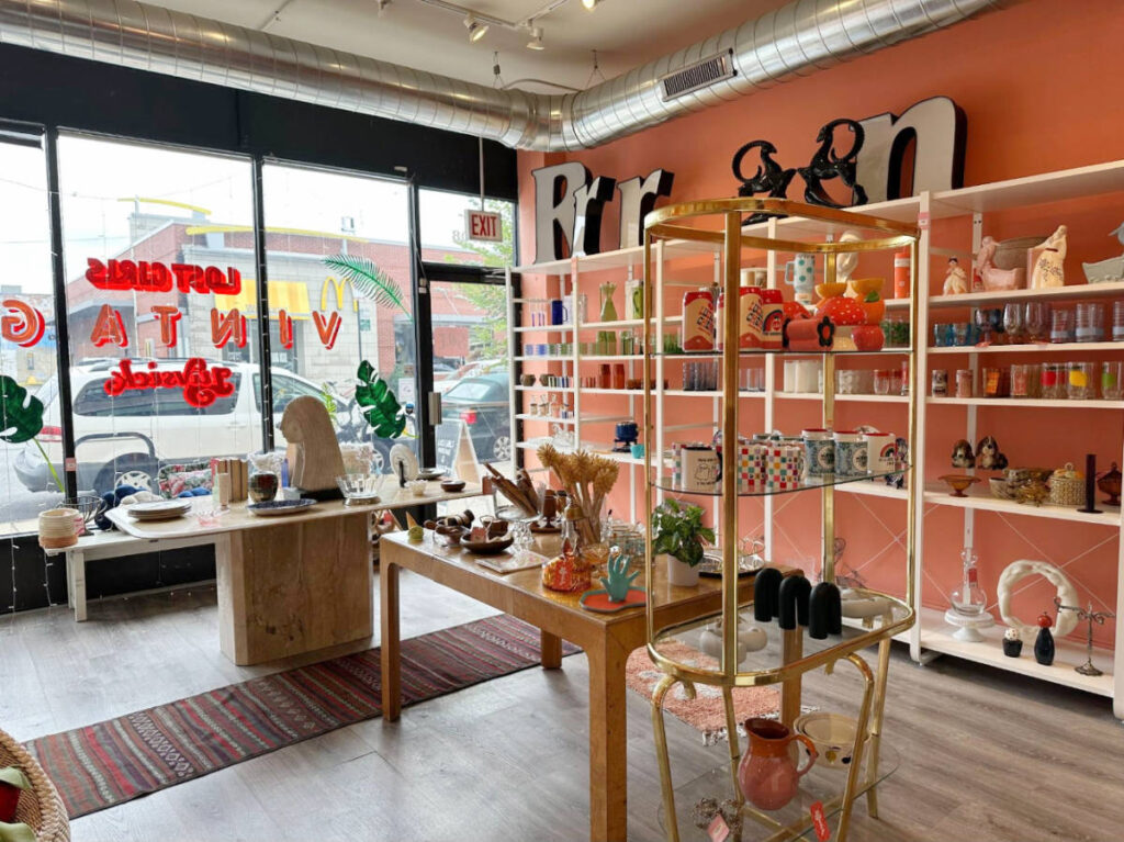 View from the inside of the Lost Girls Vintage