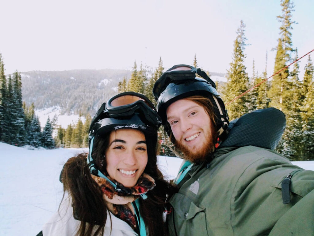 The author, Abigail Bliss with her husband at the Loveland Ski Area